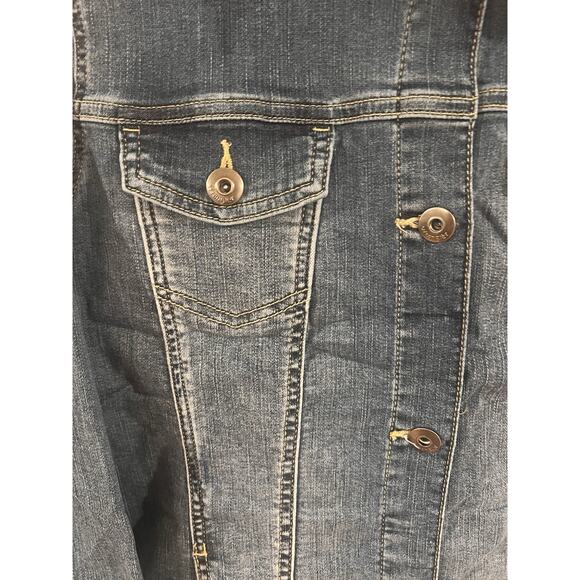 Wrangler Authentics Women's Stretch Denim Jacket, Blue, X-Large - Picture 4 of 9
